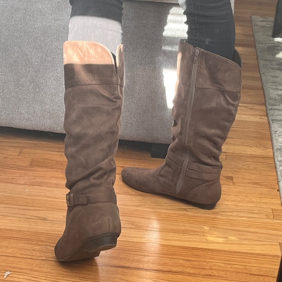 Taupe Suede Buckle Winter Boots - Picture 3 of 5